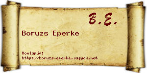 Boruzs Eperke névjegykártya